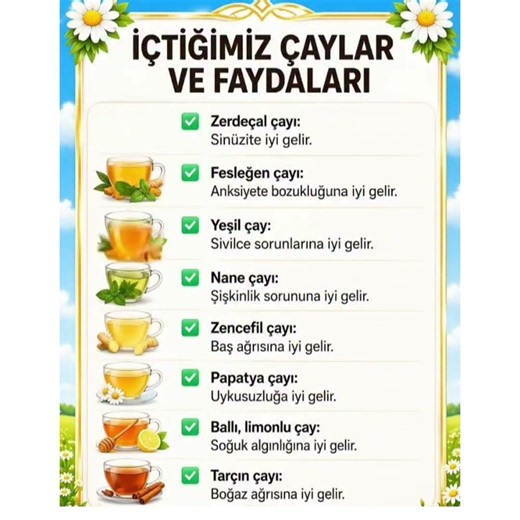İçtiğimiz Çaylar Ve Faydaları