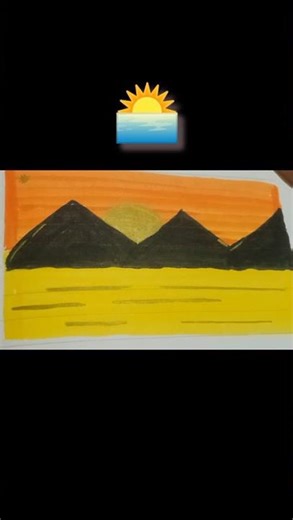 scenery painting🎨 by using brush pens subscribe❤#ytshorts #shorts