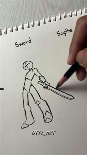 How to draw character with Gun , Sword, Scythe