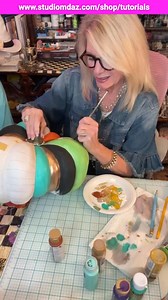 The key to multicolored checks? Don't wash your brush between colors, and that final white glaze horizontally across each check is what makes them all blend together beautifully. It's like magic! ✨ These checks are just fun and different, you know? And honestly, it's easier than you think once you get the rhythm down! Full tutorial in my Pumpkin Bundle - learn all my tips and tricks! Link is below in the comments! | Studio MD AZ