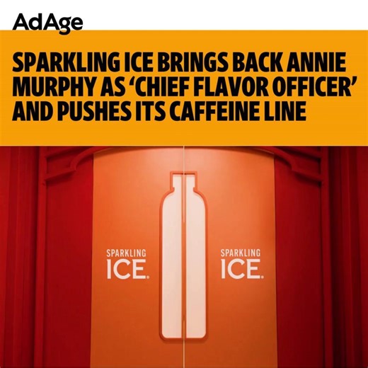 Emmy Award-winning actress Annie Murphy stars as a Willy Wonka-like figure running the whimsical Sparkling Ice factory in the newest iteration of the brand’s “Anything but Subtle” campaign. https://adage.com/creativity/work/sparkling-ice-brings-back-annie-murphy-chief-flavor-officer-and-pushes-its-caffeine-line/2598521 | Ad Age