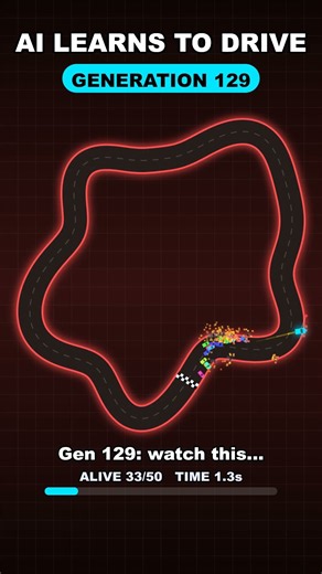 AI Learns to Drive: Gen 1 vs Gen 129