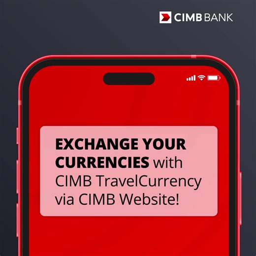 Why still queue at currency exchange counter? Skip the queue now and exchange it online with CIMB TravelCurrency. Best rates*, save time and no fee! Just exchange & pay with CIMB Clicks or FPX. | CIMB Malaysia
