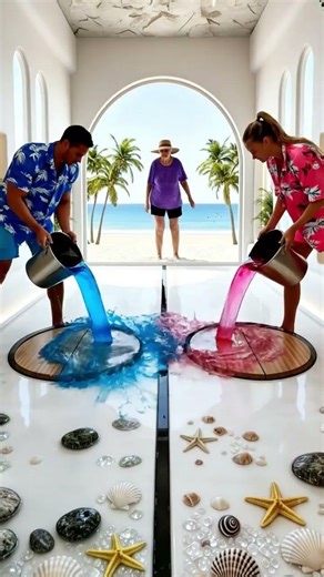 Blue vs Pink Beach Floor Transformation… Unreal Result 😳✨