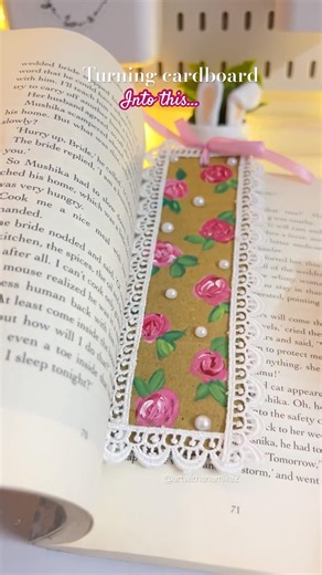 Aesthetic Cardboard Bookmark DIY #diy #shortsviral #shorts