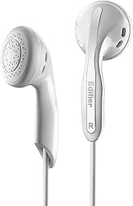 Edifier H180 Hi-Fi Stereo Earbuds Headphone - Classic Earbud Style Headphones (Without Mic, White)