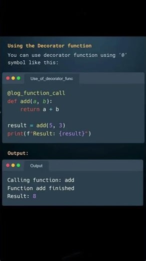 Define Decorator function in python with example #tech #coding #education #programming #learnpython