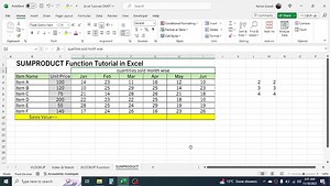 MS Excel SUMPRODUCT Function Tutorial