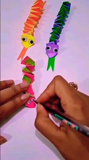 SNAKE ORIGAMI TUTORIAL| HOW TO MAKE EASY ORIGAMI PAPER SNAKE FOLDING| HAND MADE CRAFT