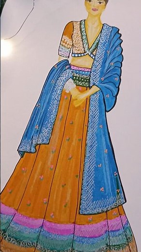 How to draw a beautiful girl dress drawing design easy #shorts