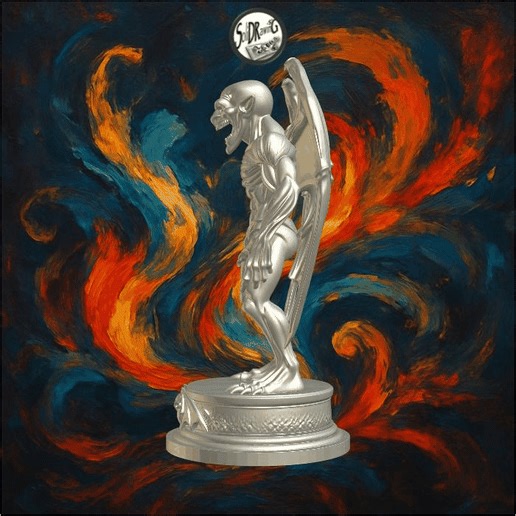 Winged Gargoyle Demon Stone Statue – SoliDRawinGs SG3143