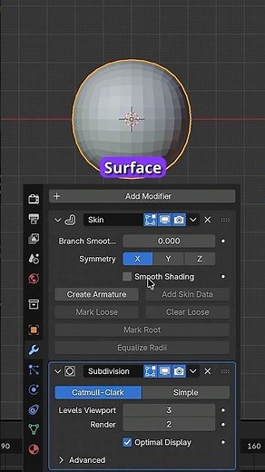 Skin Modifier and Subdivision Surface Modifier (Blender Tutorial) #blendertutorial #blender #b3d
