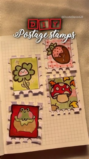 DIY Postage Stamps || Cute stamps #art #cardcreations #handmadecards #diy #carddesigner #cardmaker