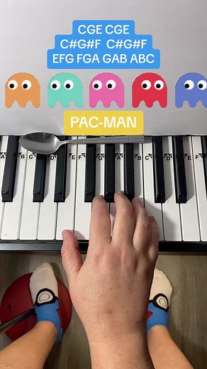 Pac-Man Piano Easy Tutorial for beginners 🤩 👻 #pianoforte #piano #pianotutorial #pianolesson