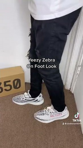 Adidas Yeezy 350 V2 Zebra (2022) On Foot Look