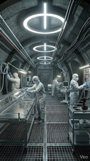 Futuristic human-cloning research vault #ai #design #renovation