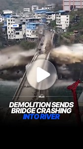 It was demolished in seconds 😳 #bridge #china #demolition | Daily Mail Did That Just Happen?