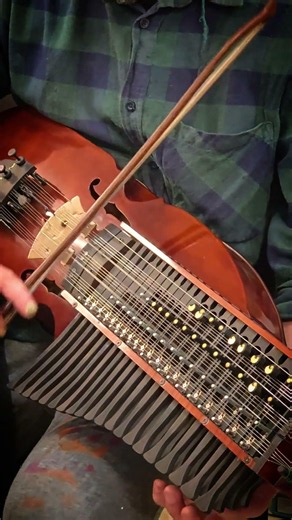 Keyed Viol called Nyckelharpa with Violin tuning.