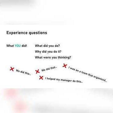 Answering experience questions at interviews