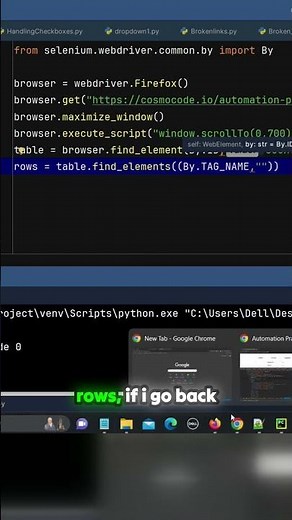 🚀How to Find All Table Rows Using Selenium in Python | #Shorts