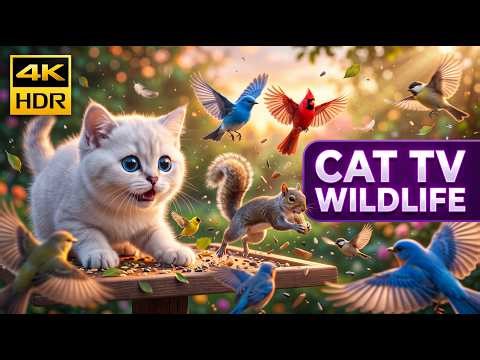 🐿️ Cat TV Wildlife 🐦 Birds & Squirrels That Keep Cats Watching! 4K HDR