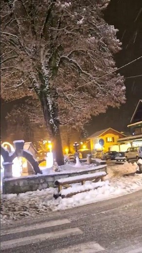 winter travel in samoens with snow #france #travel #blog #snowfall #village