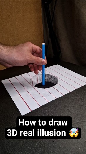 INCREDIBLE 3D Real Illusion On Paper 😱🔥 #3dart #3ddrawing #3dfigure #drawingtutorial #paperart #art