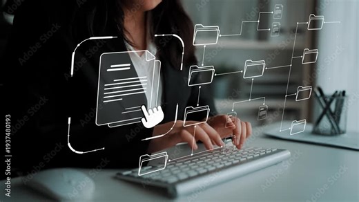 Digital file structure showing folder organization, file hierarchy, and document arrangement. File structure supports management, improves access, and file structure enhances clarity. Marrow