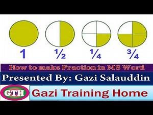 How to make fraction in ms word document?