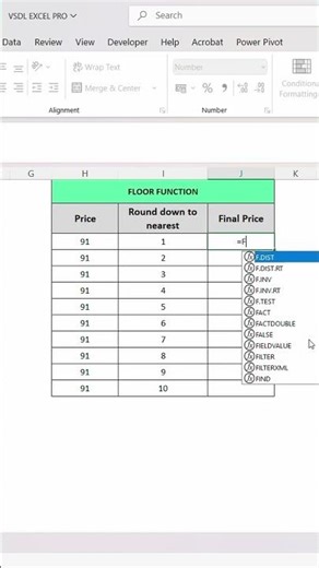 Excel FLOOR Function Explained in 10 Seconds 😲