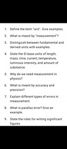 Define the term "unit". Give examples.What is meant by "measur... | Filo