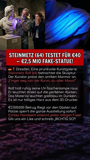 STEINMETZ (64) TESTET FÜR €40 — €2,5 MIO FAKE-STATUE!