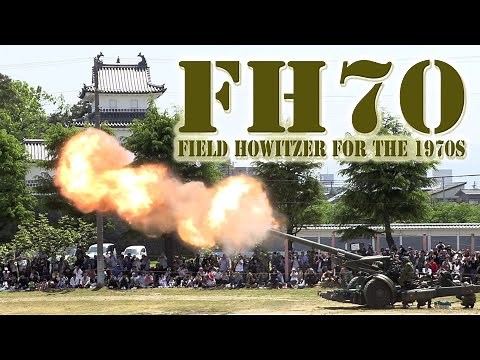 Japan's Army FH70 155mm Field Howitzer Firing Blank Shots Licensed Production by Japan Steel Works