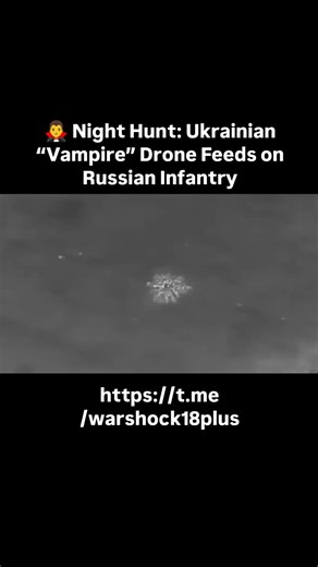 Under the cover of darkness, our “Vampire” strike drone unleashed a deadly precision attack, dropping 82mm mortar rounds right on top of four Russian soldiers in Donetsk region. No drama, no warning — just pure, silent efficiency. The kind of night where the hunter doesn’t miss, and the prey never wakes up again. Every strike brings us closer to peace — one less invader at a time. 🤝 Subscribe & Share - https://t.me/warshock18plus 🤏 Support channel - https://ko-fi.com/warshock 🫂 Support Ukrain