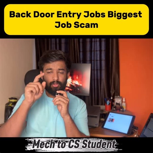 Ka Degree | Back Door Entry Jobs 🚨 Biggest Job Scam – Students Be Careful! Mech to CS Student #BackDoorEntry #JobScamAlert #StudentsBeCareful #MechToCS... | Instagram