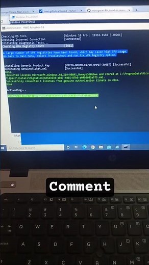 How to activate windows 10 for free command prompt #shorts #trending #video