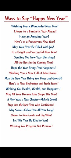 Ways to say "Happy New Year "