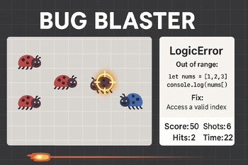 HTML & JavaScript Bug Blaster Game: Complete Lesson