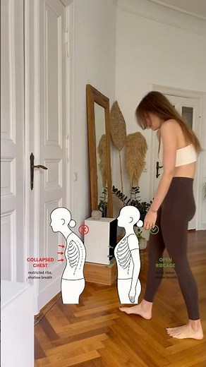 Open your ribs with this wall stretch (no mat needed)