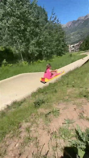 Elanor’s first try at the Alpine slide at Purgatory!