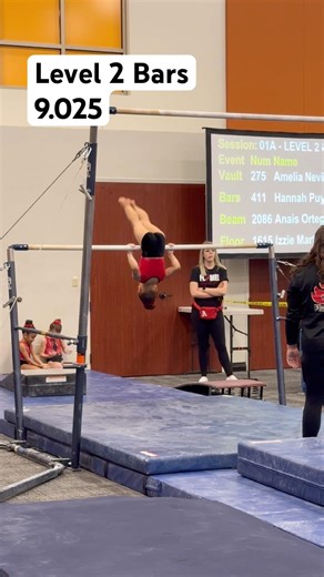 Level 2 Bars - 9.025. #gymnast #usagymnastics #unevenbars #gymnasticscompetition