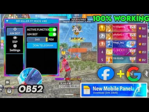 🔥 OB52 FREE FIRE MOD MENU 🔥 the king cheats v213 ⚡ FF MOD MENU APK 2026