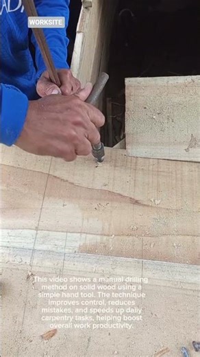 Manual Wood Drilling Technique | Faster Hand Tool Carpentry Workflow