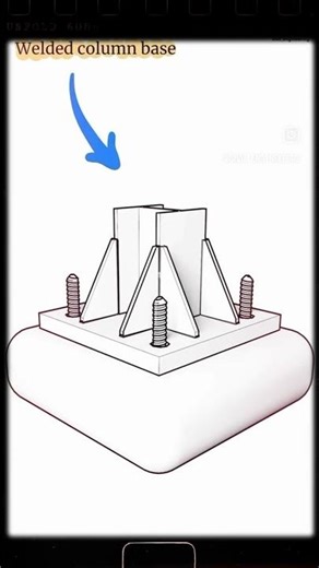 Welded Column Base |Steel Structure Basics| #steel #structure #techanalysis #edit #fypyoutube #weld