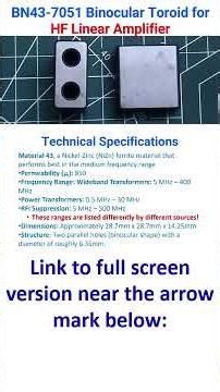 BN43-7051 Binocular Toroid for HF Linear Amplifier