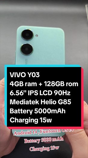 VIVO Y03 | 4GB RAM 128GB ROM | 6.56'' IPS LCD 90Hz | Mediatek Helio G85