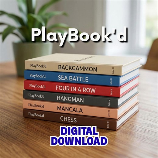 8 Playbook’d 3D Printed Board Games STL Bundle | Fold-up Book-style Board Games Collection | Printable Travel Game Set Digital Download - Etsy