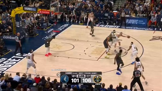 This Jamal Murray half court heave with the shot clock low DID graze the rim just barley.ZOOM in to see it…