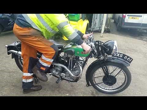1932 BSA Blue Star 350cc at Andy Tiernans #08258BSA