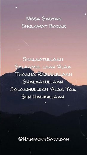 Sholawat Badar – Nissa Sabyan | Lirik Sholawat Viral